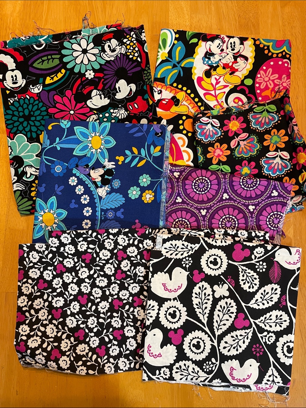 Disney Vera Bradley Fabric Scraps Mickey Minnie Mouse